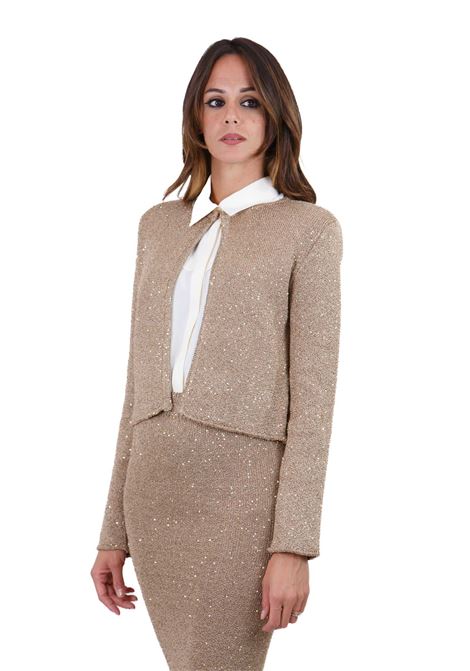 Cardigan color oro con bottoncino SIMONA CORSELLINI | Blazer | CPGIO03-01-C03300250118